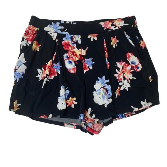 Express Floral Black Shorts Sz S - Picture 1 of 5